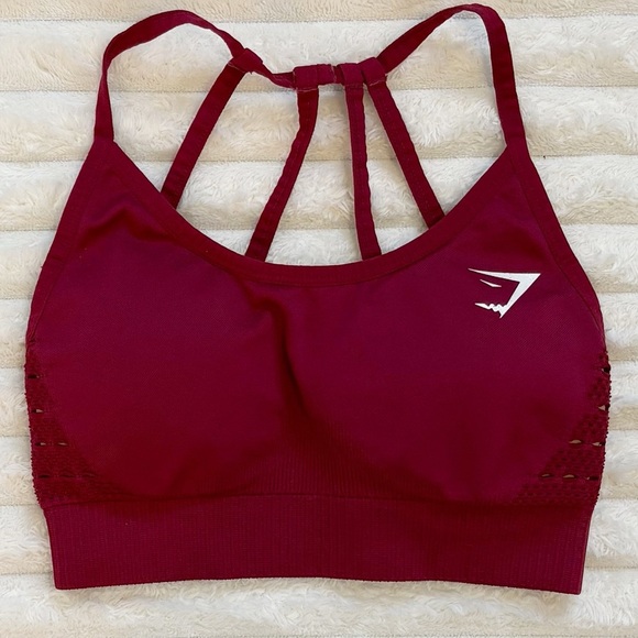Gymshark Other - GYMSHARK Sports Bra Burgundy with Strappy Back XXS